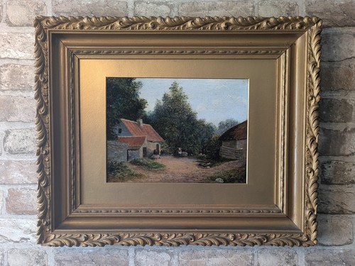 Antique victorian oil painting - oil,
