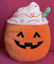 Squishmallows Lester Pumpkin Spiced Latte Drink Soft Plush Toy 8”