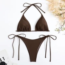Women Halter Thong Bikini Set