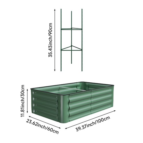 Garden metal raised vegetable - raised,
