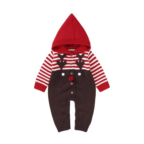 Knitted baby christmas romper - christmas,