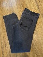 Hugo Boss Orange Jeans 36w 34l Grey Black Stretch Fit Zip Fly Regular Straight