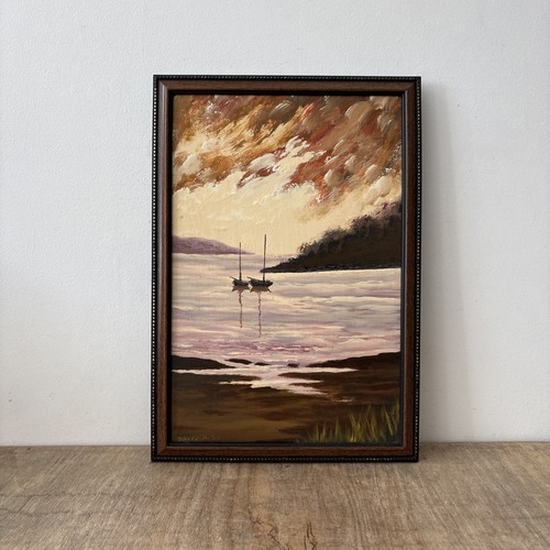 Vintage oil board seascape - oil,