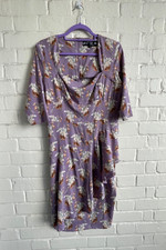 Hell Bunny Vixen Retro Rockabilly Dress Patterned Lavender Dress Size XL
