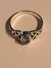 925 Celtic Ring With A Topaz