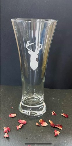 Stag head engraved pilsner - head,