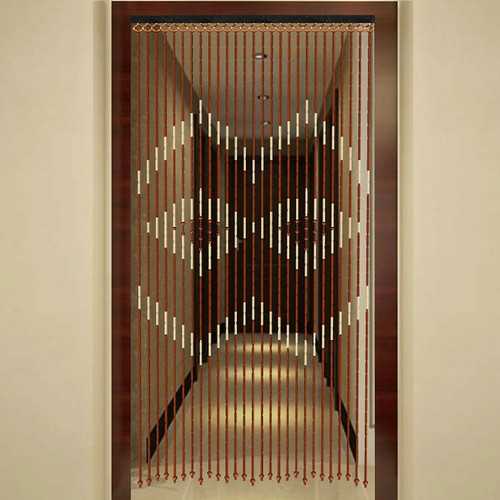 Natural wood bamboo beaded - natural,