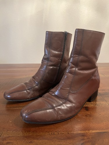 Men brown leather ankle - brown,