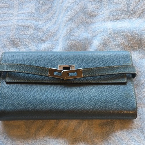Hermes kelly wallet long blue - kelly,