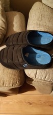 Mens Size 10 LongBay Slippers Lightweight Washable Memory Foam VGC Black