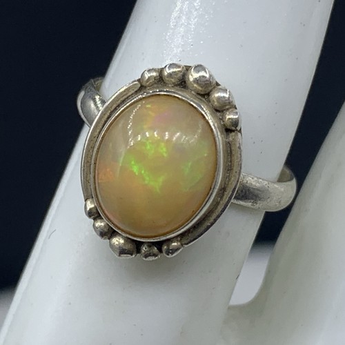 Sterling silver and opal - silver,