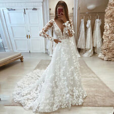 Boho Wedding Dress V-Neck Long