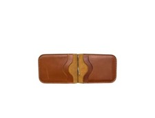 Luxury Money/Card Flip Leather Wallet - Terracotta Colour Handmade