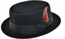 Superb Quality Hand Made 100% Wool Porkpie Pork Pie Hat 4 Sizes
