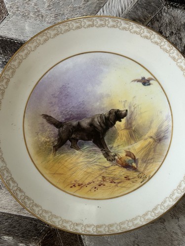 Limoges hand painted - hand, dog