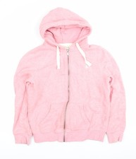 Jack Wills Womens Pink Full Zip Hoodie Size M Cotton Blend