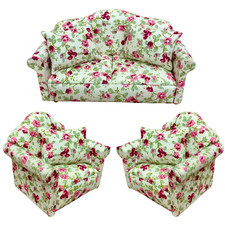 Dolls house floral sofa - dolls, and