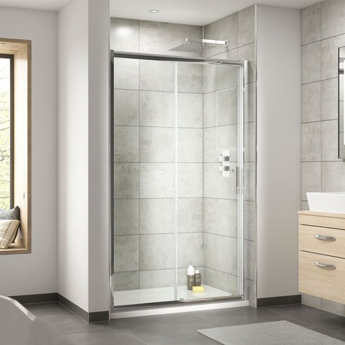Bathroom sliding door shower - bathroom,