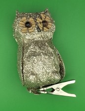Clip 7cm silver glittery - 7cm,