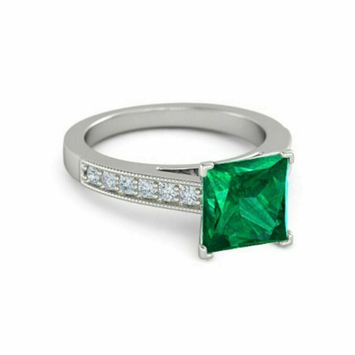 Wedding ring diamond emerald - ring,
