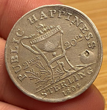 Ireland Shilling Token Public Happiness Pro Bono Health to the King (ref #37)