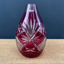 VINTAGE CUT GLASS CRANBERRY