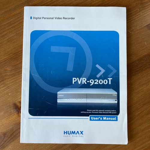 Original humax user manual - original, user's