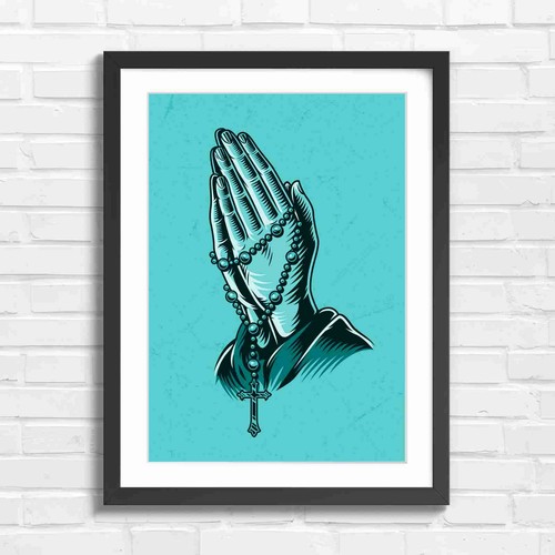 Vintage praying hands with - praying,