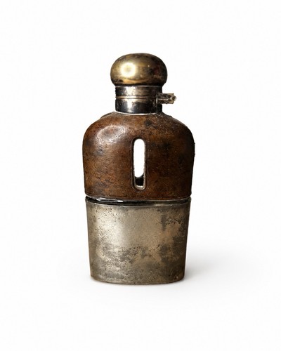 Antique vintage leather glass - leather,