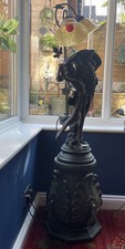 Vintage Art Nouveau Man &Woman Figural  floor Table Lamp With Base
