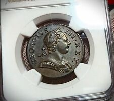 Half Penny 1771 AU 58 BN Ball below spear head