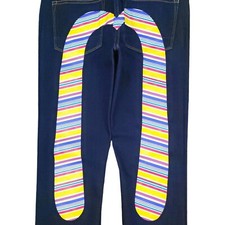 Evisu Women Multicoloured Salvage Denim Slim Fit Diacock Jeans UK 8 W28 L30