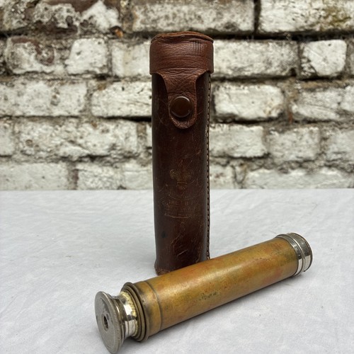 Vintage boy scout draw brass - scout, 3-draw