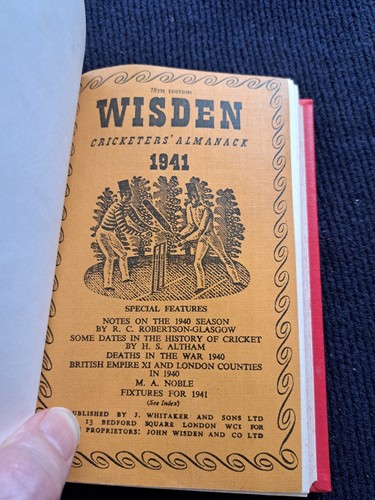 1941 wisden softback original - wisden,