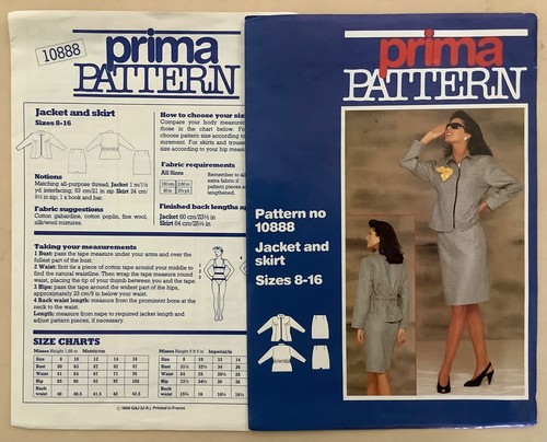 Prima 10888 sewing pattern - prima,