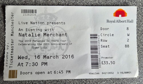Used concert ticket natalie - *,