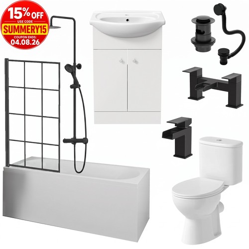 Complete bathroom suite black - bathroom,