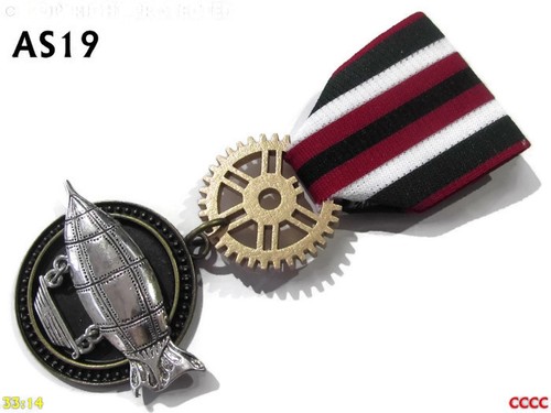 Steampunk badge brooch