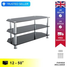 Glass TV Floor Stand Unit, Up