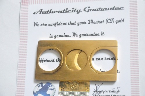 24k gold plated cigar cutter - gold,
