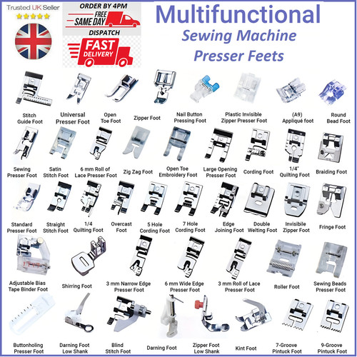 Sewing machine presser - machine, foot