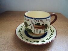 WATCOMBE ART POTTERY CUP and SAUCER -duee ave zum tay