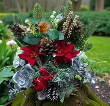 Christmas Memorial Grave Pot