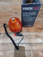 12-24V LED Beacon Amber Magnetic Rotating Flashing Safety Tractor Light-DIN PLUG