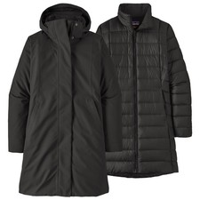 Patagonia Women's Tres 3-in-1 Waterproof Down Parka Jacket, Black, Medium
