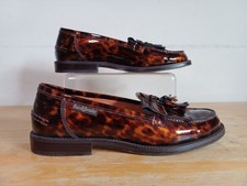 Russell & Bromley Tortoiseshell Patent Leather Tassel Loafers, Size UK 3.5