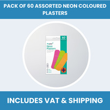 Pack of 60 Proplast Assorted Neon Coloured Plasters