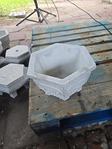 Concrete hexagon flower pot - hexagon,