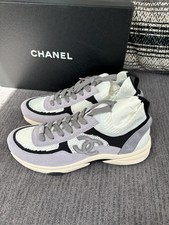 Chanel CC Knit Lilac Sneakers