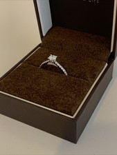 18K White Gold Platinum  Diamond Engagement Ring De Beers Cert Size O